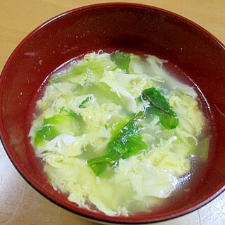 セロリの葉と卵のスープ